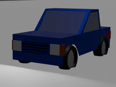 Cartoon Block Car Free low-poly 3D model