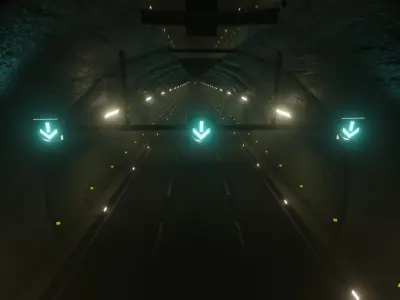 Road Tunnel Free low-poly 3D model