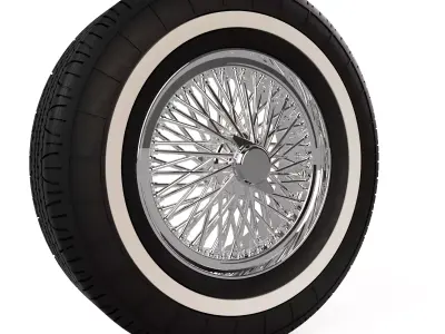 Whitewall Tire 1-24 - 1-25 Scale 3D print model