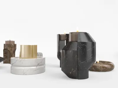 oOumm Candle Holders Decor Set 3D model