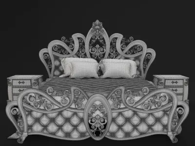 Luxury Classic Bed 3D model