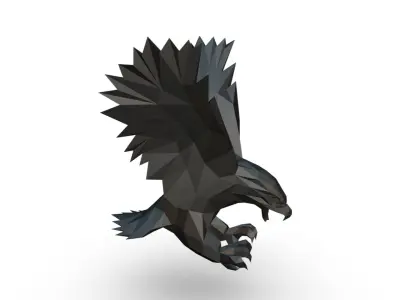 eagle figure low poly 3D print model