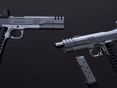 Handgun Colt 1911 - Tuning Models Low-poly 3D model
