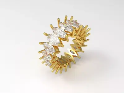 Marquise All Round eternity STL 3D Ring model rr0013 3D print model