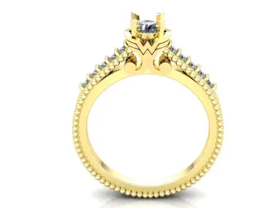 Wonder woman ring with stones 3D print model