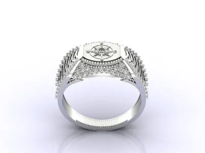 Print Ready STL 3DM  Gents Rings Diamond Men Ring  3D print model 68