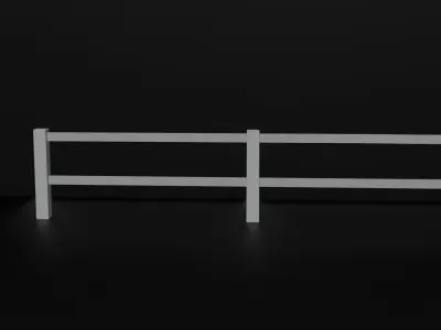 Game-Ready Modular Wooden Fence 3d Model Free low-poly 3D model