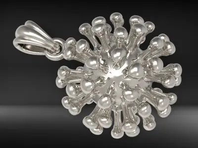 Virus Charm Pendant  Necklace Jewelry 3D print model
