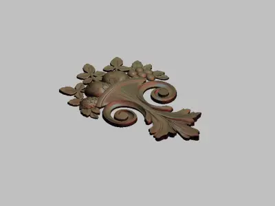Decor 6 ornate ornament with flowers and leaves 3D print model