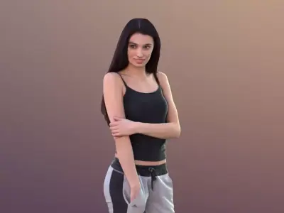 Myriam 10272 - Standing Sport Girl Low-poly 3D model