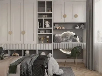 Modern Boy Bedroom 3D model 3D model