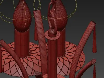 Monaco light brass chandelier 3D model