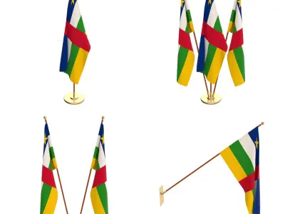 Central African Republic Flag Pack 3D model