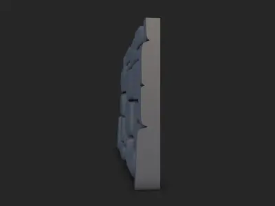 Mossy Stone Wall Detail Mesh 3D model
