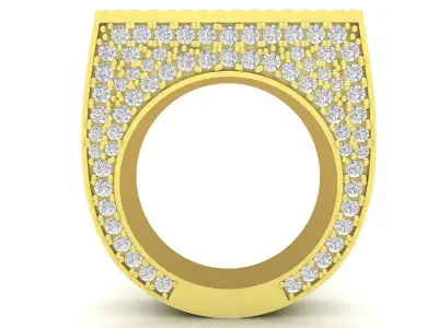 Men Square Pave Luxury Ring Jewelry Design  3421 3D print model