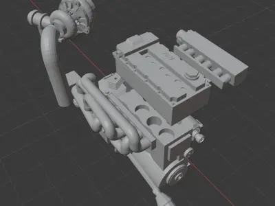 R36 turbo engine 3D print model
