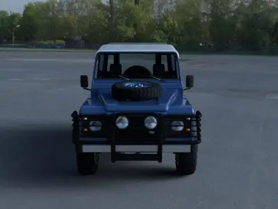 Land Rover Defender 90 Hard Top w interior HDRI 3D model