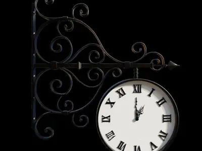 Old street clock Free 3D model