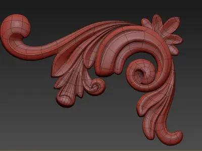3D Carved decor corner piece 3D model 3D model