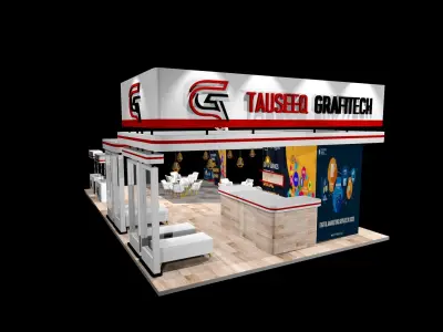 exhibition stall  Low-poly 3D model