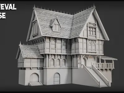 Medieval House-Base Mesh Free 3D model