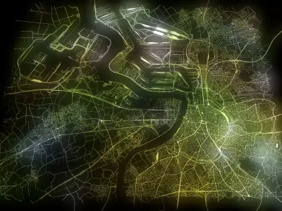 Streets Railroad and car roads Antwerpen Belgium 3D model