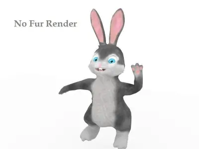 Animated Cartoon Rabbit Low-poly 3D model