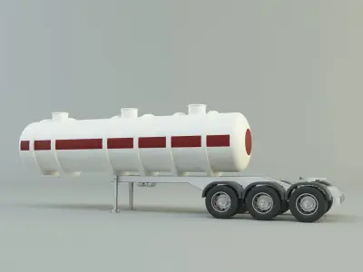  fuel tank truck trailer model 3D model