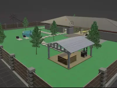 Country house for a family 3D model