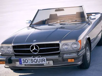 Mercedes SL USA r107 1981 3D model