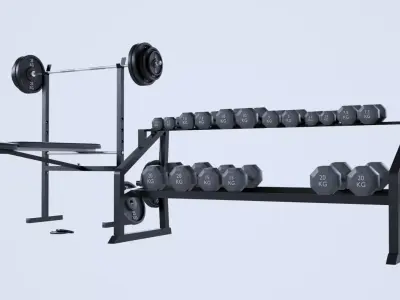 Gym Props  3D Asset Pack Low-poly 3D model