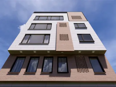 flat apartment window Residential 02 3D model