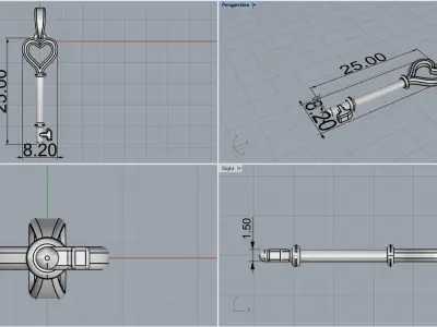 Key pendant model 953 3D print model