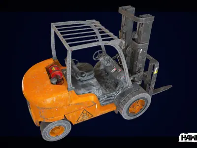 Forklift Truck Low-poly 3D model