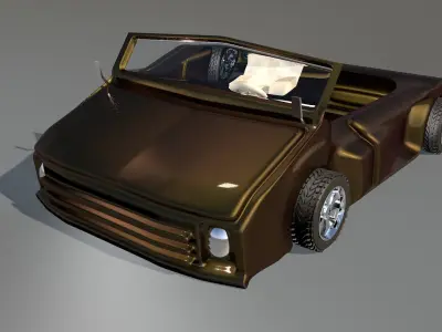 Game Car 3d Model Style Seven  Low-poly 3D model