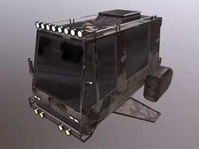 Cartoon Sci Fi Car With 2 Texture Low-poly 3D model