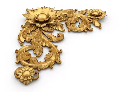 Classic carved corner decor ornament cnc 3d printing stl 11 3D print model