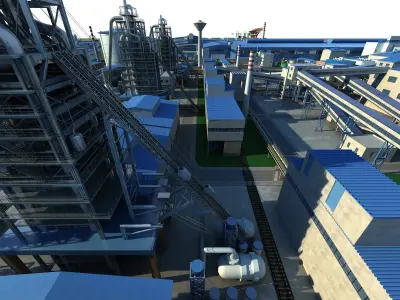 Industrial factory Chemical plant 3D model