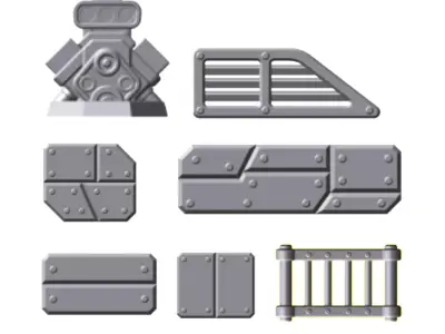 Diecast Scale Battle Car Kitbashing Tabletop Bits 3D print model