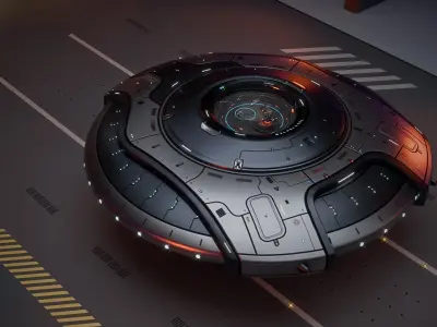 Oblasphere UFO Spaceship 3D Model Low-poly 3D model