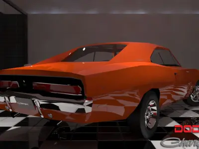 Dodge Charger RT 1969 Low-poly 3D model