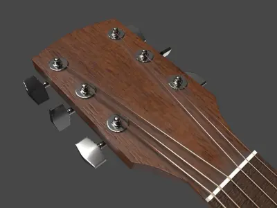 Acoustic guitar Low-poly 3D model