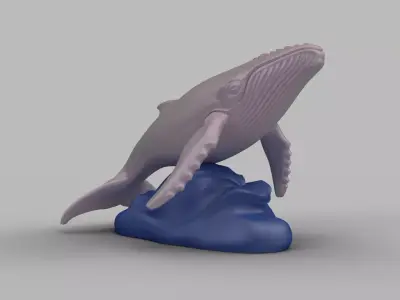 Marine Animal Set Dolphin Whale Shark 3D print model