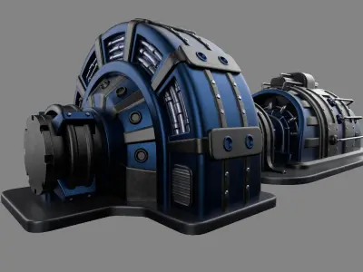 Machinery device Low-poly 3D model