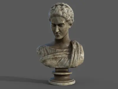 Bust of Artemis  Low-poly 3D model
