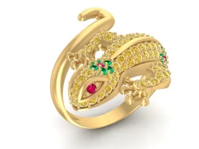 Luxury Snake Gemstone Women Ring 3D Jewelry Model 3088 3D print model