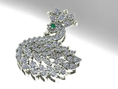 Swan pendant or brooche with style 3D print model