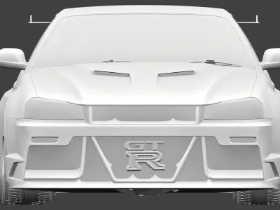 Nissan GT-R R34 Concept GT-R R36 Widebody Low-poly 3D model