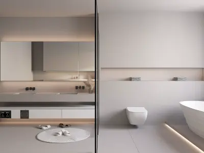 villa Home decoration bathroom Silent 3D model