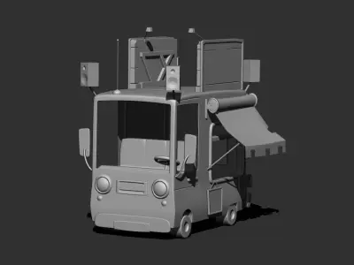 Car cartoon Free 3D model